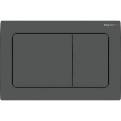 Geberit Alpha01 Dual Push Button Flush Plate Wc Toilet Cistern Square Matt Black from B&Q