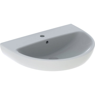 Geberit Selnova 1 Tap Hole Overflow Ceramic Wash Basin 500mm White (Basin Only) from B&Q