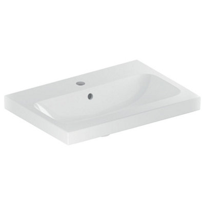 Geberit Icon 1 Tap Hole Wash Basin Bathroom White (Basin Only) 501.841.00.1 from B&Q