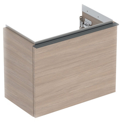 Geberit Icon Wall Hung Wash Basin Drawer Vanity Unit 415mm Oak Lava (Unit Only) from B&Q