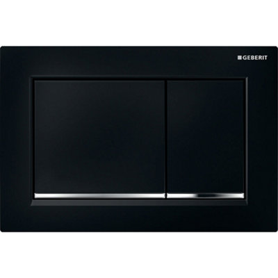 Geberit Push Button Dual Flush Flushplate 212mm Black Gloss Chrome 115.080.km.1 from B&Q