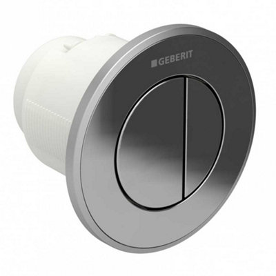 Geberit Remote Actuation Round Dual Flush Button Pneumatic Chrome 116.042.21.1 from B&Q