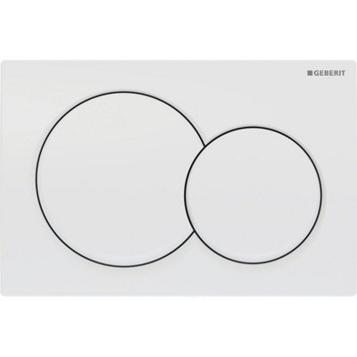Geberit Alpha01 Dual Push Button Flush Plate Wc Toilet Cistern Round Gloss White from B&Q