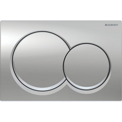 Geberit Alpha01 Dual Push Button Flush Plate Toilet Cistern Round Gloss Chrome from B&Q