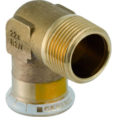 Geberit Mapress Copper Press-Fit Elbow Adaptor (Gas) 15mmx1/2" 34728 from B&Q