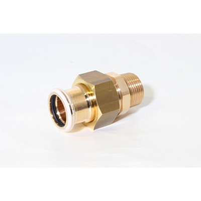 Geberit Mapress Copper Press-Fit Adaptor Union With Male Thread (Water) 22mmx3/4" 65543 from B&Q