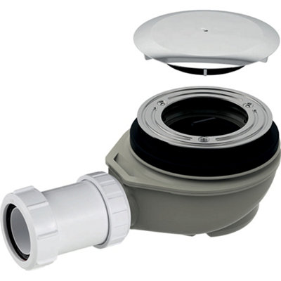Geberit Modern Bathroom 50mm Water Seal Removable Trap Cup Shower Tray Drain Waste With Cover 90mm Glossy Chrome 150.555.21.1 from B&Q