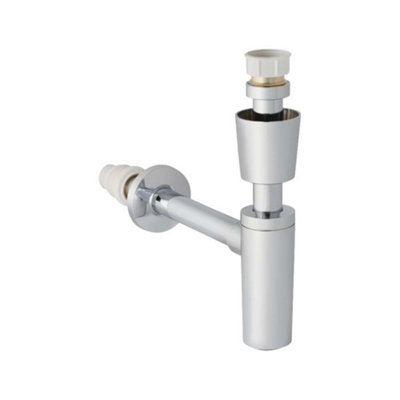 Geberit Basin Tube Bottle Trap Connector Horizontal Outlet Chrome 151.039.21.1 from B&Q