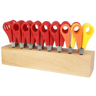 Scotts Westcott Children's Scissors32 Pieces In Wooden Block Scissors With Integrated 5 Cm Scale 13 Cm (5")Ideal For Children's from B&Q