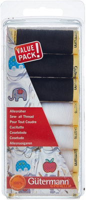 Groves Of Thames Tset S/a 7X100M B&wThread Set: Sew-All: 7 X 100M: Black & WhiteGutermann from B&Q