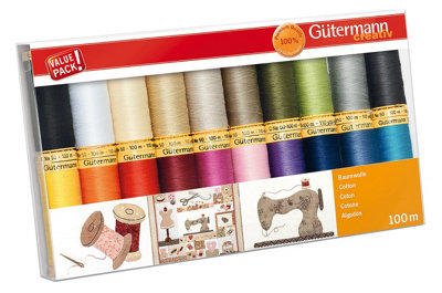 Groves Of Thames Thread Set: Natural Cotton C. No.50: 20 X 100M: Colour Assortment 1 from B&Q