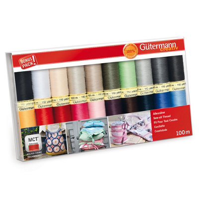 Gutermann Sew-All Thread Set20X100M Assorted BasicsStrong Universal Threads For All Sewing Projects from B&Q
