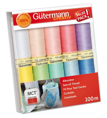 Groves Of Thames Tset S/a 10X100MThread Set: Sew-All: 100M: Pack Of 10Gutermann from B&Q