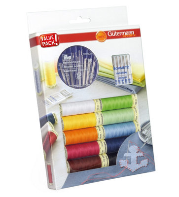 Groves Of Thames Tset S/a 10X100M NdlsThread Set: Sew-All: 10 X 100M And Sewing Needles: AssortedGutermann from B&Q