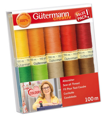 Groves Of Thames Tset S/a 10X100MThread Set: Sew-All: 10 X 100M: AssortedGutermann from B&Q