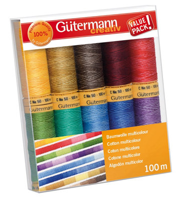Groves Of Thames Thread Set: Natural Cotton C No 50: 10 X 100M: Assorted from B&Q