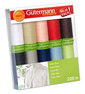 Groves Of Thames Thread Set: Sew-All Extra Fine 200: 10 X 200M: Assorted from B&Q