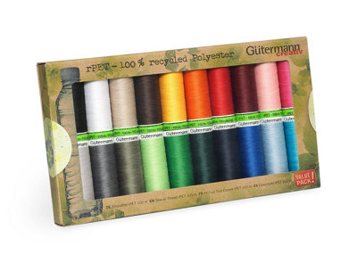Groves Of Thames Thread Set: Sew-All: Recycled (Rpet): 20 X 100M: Assorted from B&Q