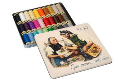 Groves Of Thames N/box 1925 30X100MThread Storage Tin: Nostalgic '1930': Sew-All: 30 X 100M: Assorted ShadesGutermann from B&Q