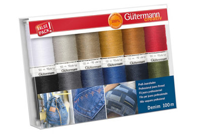 Groves Of Thames Tset Denim 12X100MThread Set: Denim: 12 X 100M: Assorted ShadesGutermann from B&Q