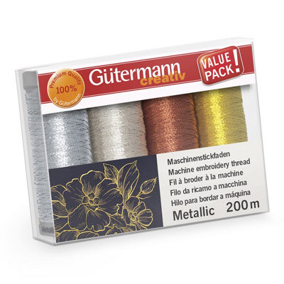 Groves Of Thames T/set Metallic 200MThread Set: Metallic: 4 X 200MGutermann from B&Q