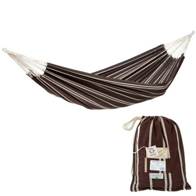 Amazonas Barbados Mocca Double Cotton Traditional Garden Hammock With Bag from B&Q