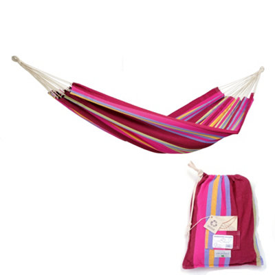 Amazonas Barbados Grenadine Double Cotton Traditional Garden Hammock With Bag from B&Q