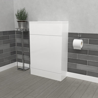 Nes Home White 500mm Freestanding Back To Wall Wc Unit Flat Pack Bathroom from B&Q