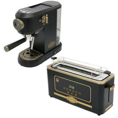 Kaiser Empire Espresso Coffee Machine & Toaster Bundle (Black)