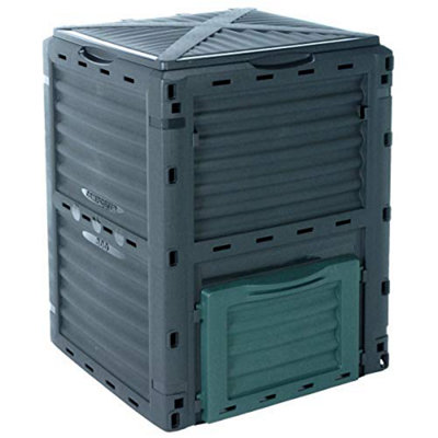  - 4 Smile 300 Litre Garden Composter Bin Composting Waste Box Recycling Eco StoragePlasticBlack