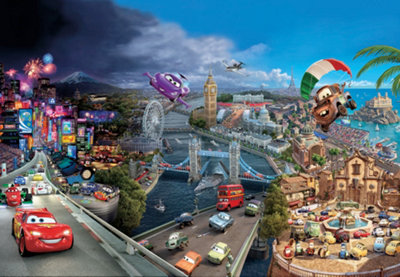 Komar Disney Cars World Unpasted Wall Mural On Paper 368 Cm X 254 Cm from B&Q