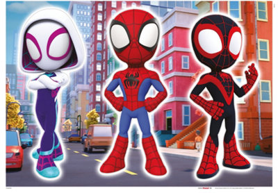 B&Q -  Marvel Spiderman And His Amazing Friends Trio Self-Adhesive Vinyl Foil Wall Stickers Pack Of 3