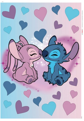 Komar Disney Stitch And Angel Cutie Self-Adhesive Vinyl Foil Wall Stickers Pack Of 22 from B&Q