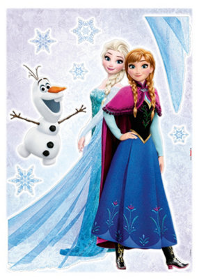 Komar Disney Frozen Sisters Self-Adhesive Vinyl Foil Wall Stickers Pack Of 8