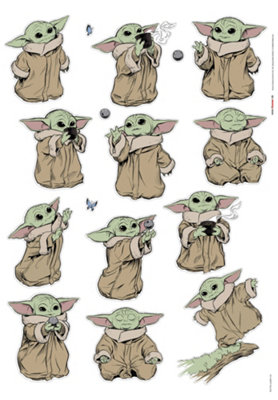 Komar Star Wars The Mandalorian Grogu The Cutest Self-Adhesive Wall Stickers from B&Q