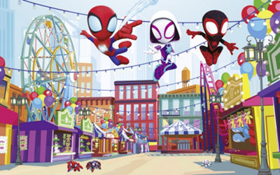 Komar Marvel Spidey And His Amazing Friends Theme Park Wall Mural2.5M X 4M from B&Q