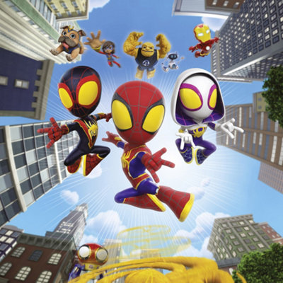 Komar Marvel Spidey And His Amazing Friends Web Spinners Wall Mural2.5M X 2.5M from B&Q