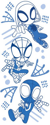 Komar Marvel Spidey And His Amazing Friends Blue Lines Wall Mural2.5M X 1M from B&Q