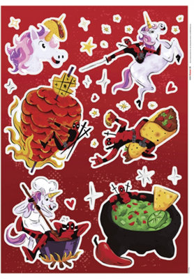 Komar Marvel Deadpool Food Self-Adhesive Wall Stickers from B&Q