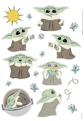 Komar Star Wars The Mandalorian Grogu Sunshine Self-Adhesive Wall Stickers from B&Q