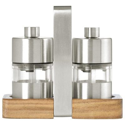 Adhoc Mini Pepper And Salt Mill Set With Tray Gift Set