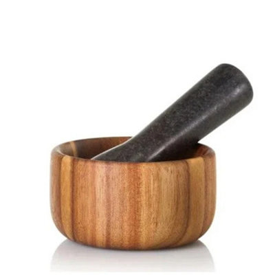 Adhoc Taru Mortar And Pestle 11CmBlack/brown from B&Q