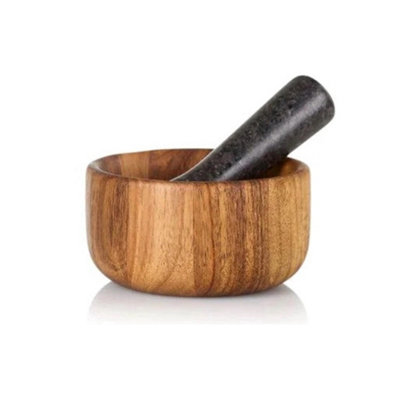 Adhoc Taru Mortar And Pestle 13CmBlack/brown from B&Q
