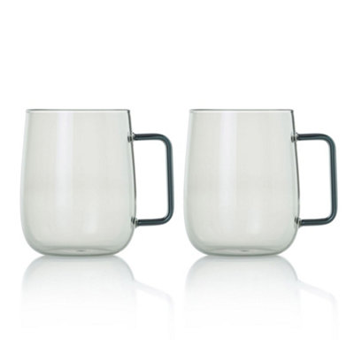 Adhoc Set F 2 Yuna Glass Tea Mug 560MlClear from B&Q