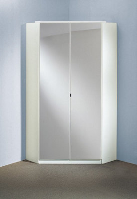 Duo White And Mirror Corner Mirrored Wardrobe from B&Q
