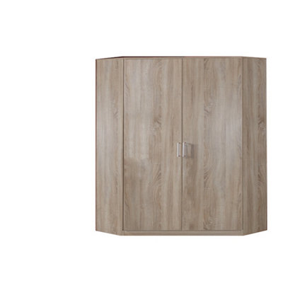 Gerven Oak 2 Door Corner  Wardrobe from B&Q
