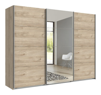 Dublin Oak 3 Door Sliding Wardrobe from B&Q
