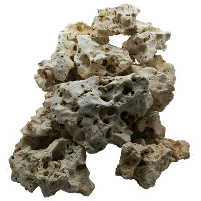 Natural Ocean Rock 20Kg Box Marine Reef / Fresh Cichlid Fish Tank Alkaline Medium from B&Q