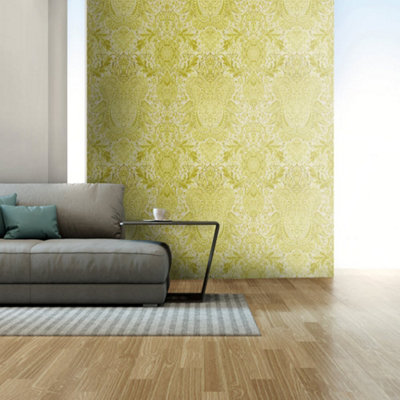 Galerie Tropical Collection Pineappletahiti Inspired Damask Wallpaper Roll from B&Q