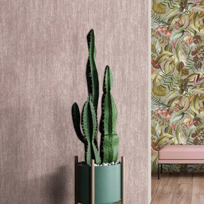 Galerie Tropical Collection Lychee Tuvalu Plain Texture Effect Design Wallpaper Roll from B&Q